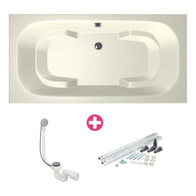 Ligbad Xenz Tanga | Inbouw | 180x90 cm | Incl.Badafvoer | Met overloop | Acryl | Pergamon glans