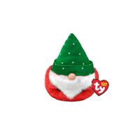 TY Ty Teeny Puffies Christmas Gnome Green Hat 10cm - thumbnail