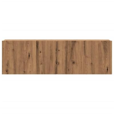 Tv-wandmeubel 100x30x30 cm bewerkt hout artisanaal eikenkleurig