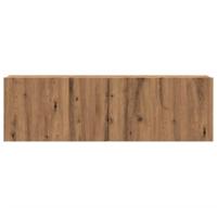 Tv-wandmeubel 100x30x30 cm bewerkt hout artisanaal eikenkleurig - thumbnail