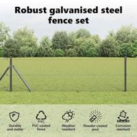 VidaXL Afrasteringspaal grijs 10 x 0,8 m (16 x 16 mm gaas) - thumbnail