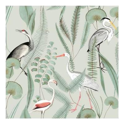 DUTCH WALLCOVERINGS behang flamingo crème- en mintkleurig