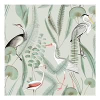 DUTCH WALLCOVERINGS behang flamingo crème- en mintkleurig - thumbnail