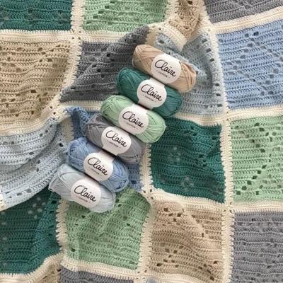 Haakpatroon byClaire Blokkendeken Ledikant Mint/Blauw
