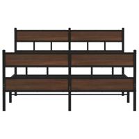 Bedframe zonder matras metaal bruin eikenkleurig 150x200 cm - thumbnail
