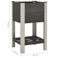 Plantenbak verhoogd met schap 50x50x90 cm HKC grijs - thumbnail