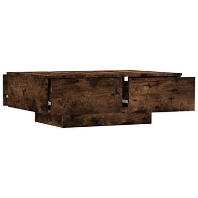 Salontafel 90x60x31 cm bewerkt hout gerookt eikenkleurig