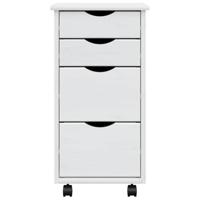 Ladekast MOSS verrijdbaar massief grenenhout wit - thumbnail