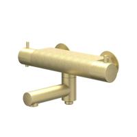 Badthermostaatkraan IVY Bond Opbouw Omstel Met Draaibare Baduitloop Met Omstel Cooltouch Geborsteld Mat Goud PVD IVY - thumbnail