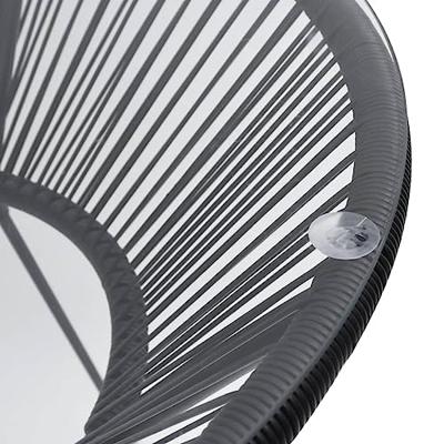 VidaXL Tuintafel ø70x74 cm rattan en glas zwart