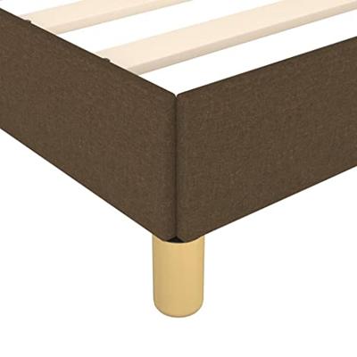Bedframe met hoofdeinde stof donkerbruin 80x200 cm