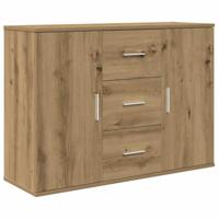 Dressoir 90x29,5x65 cm bewerkt hout artisanaal eikenkleur - thumbnail