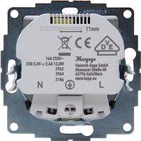 Kopp HK07 PURE mat wit inbouw stopcontact RA met 2x USB - 4624115 - thumbnail