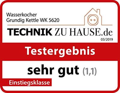 Grundig WK 5620 waterkoker 1,7 l 2200 W Zwart, Roestvrijstaal