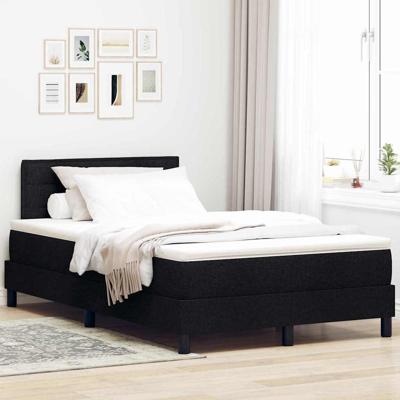 Boxspring bed met matras met hoofdeinde Zwart 120 x 190 cm Stof