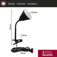 Paulmann Vitis 95430 Klemlamp LED E14 20 W Zwart - thumbnail