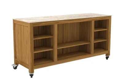 Passion Grills | Buitenkeuken Onderdeel | Milano Buitenkeuken Eiland met Wielen | 180 x 60 cm | Albastro Cream