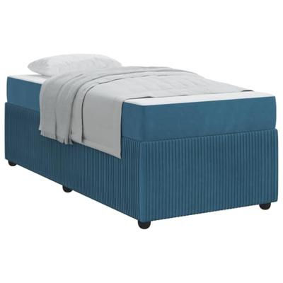 Bedframe met matras Blauw 100 x 200 cm Stof