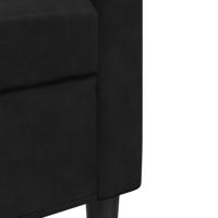 4-delige Loungeset met kussens en bolsters fluweel zwart - thumbnail
