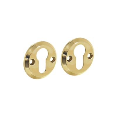 Rozet PC schroefgat messing gelakt Rozet PC schroefgat messing gelakt