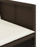 17-delige Tuinset met kussens poly rattan bruin - thumbnail