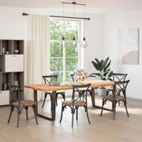 Eettafelpoten 2 st V-vormig 100x(72-73,3) cm staal naturel - thumbnail