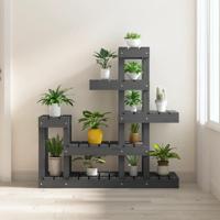 VidaXL Plantenstandaard 92x25x97 cm massief grenenhout grijs - thumbnail
