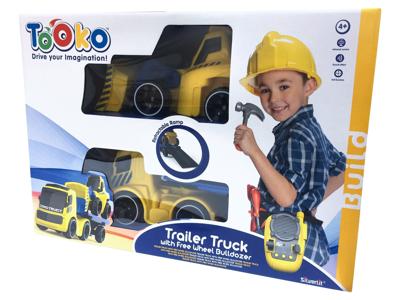 Tooko Trailer RC Truck met RC Bulldozer + Geluid