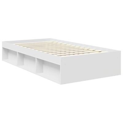 Bedframe met hoofdeinde Wit 100 x 200 cm Massief grenenhout