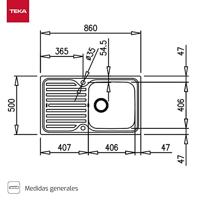 Wastafel met Eén Spoelbak Teka 11119005 11119005 - thumbnail