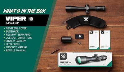 Vortex Viper HD 3-15x44 SFP Richtkijker, Dead-Hold BDC Dradenkruis (MOA)