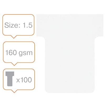 Nobo T-planbordkaarten index 1,5, ft 53 x 45 mm, wit - thumbnail
