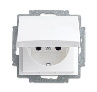 Busch-jaeger stopcontact met randaarde en KB inbouw 1-voudig SI-B 20-eukr-914