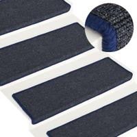 VidaXL Trapmatten 15 st 65x21x4 cm grijs en blauw - thumbnail