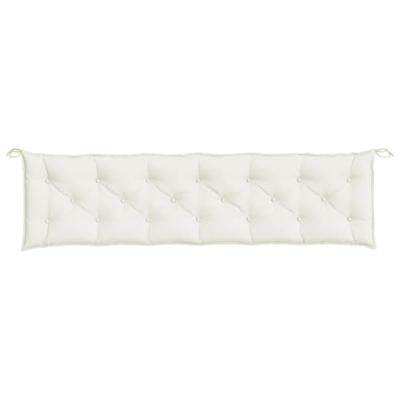 VidaXL Tuinbankkussens 2 st 200x50x7 cm stof gemêleerd crèmekleurig