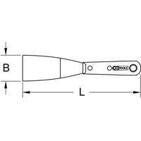 KS Tools 907.2261 Roestvrijstalen spatel, 25 mm, met houten handgreep - thumbnail