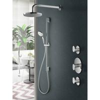 Hotbath Get Together IBS5GN inbouwdouche met 3s handdouche, 30cm plafondbuis en 25cm hoofddouche geborsteld nikkel - thumbnail