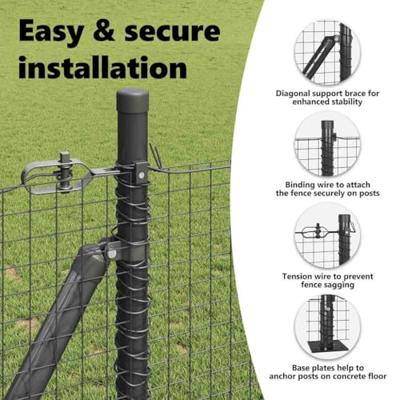 VidaXL Afrasteringspaal grijs 25 x 0,8 m (25 x 25 mm gaas)