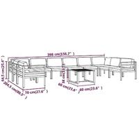 11-delige Loungeset met kussens aluminium antracietkleurig - thumbnail