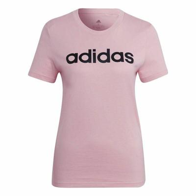 Dames-T-Shirt met Korte Mouwen Adidas Loungewear Essentials Slim Logo Roze - Maat: XS