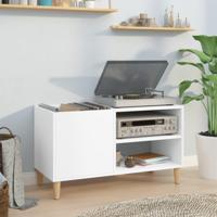 Platenkast 84,5x38x48 cm bewerkt hout wit - thumbnail