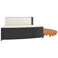 Spa-ombouw poly rattan en massief acaciahout zwart - thumbnail