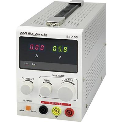Basetech BT-155 Labvoeding, regelbaar 0 - 15 V/DC 0 - 5 A 75 W Aantal uitgangen: 1 x Basetech BT-155 Labvoeding, regelbaar 0 - 15 V/DC 0 - 5 A 75 W Aantal uitgangen: 1 x
