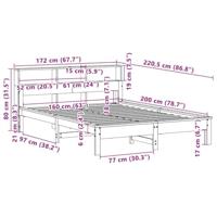 Bedframe zonder matras massief grenenhout 160x200 cm - thumbnail