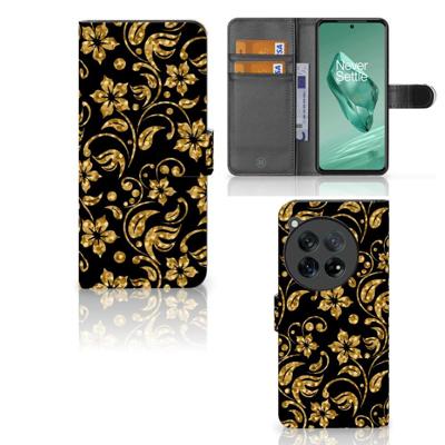 OnePlus 12 Hoesje Gouden Bloemen OnePlus 12 Hoesje Gouden Bloemen
