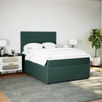 Boxspring met matras fluweel donkergroen 140x200 cm - thumbnail