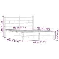 Bedframe zonder matras bewerkt hout bruin eikenkleur 140x190 cm - thumbnail