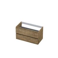 INK - Onderkast 2 Laden Greeploos met Houten Keerlijst - 900x450x520 Mm - Naturel Eiken - thumbnail