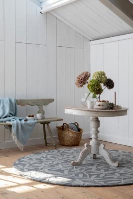 Laura Ashley - Cleavers Dark Steel Round 80904 - 200 rond Vloerkleed