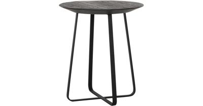 DTP Home Bijzettafel 'Neptunes' Teakhout, 40cm, kleur Zwart